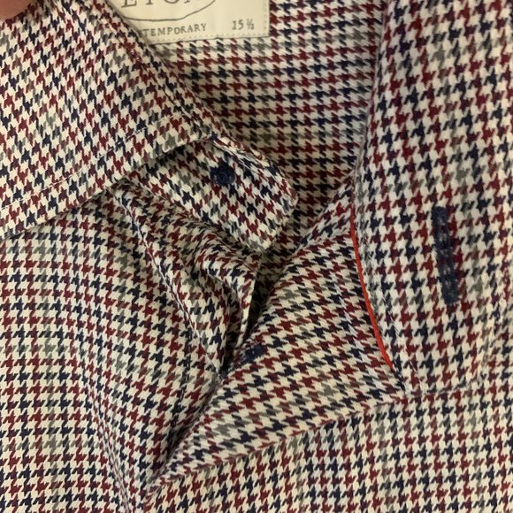 Eton Men's Luxury Button up dress shirt 39 15.5 neck missing top button - Picture 4 of 13